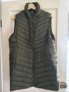Lands' End Olive Green Quilted Packable Puffer Vest